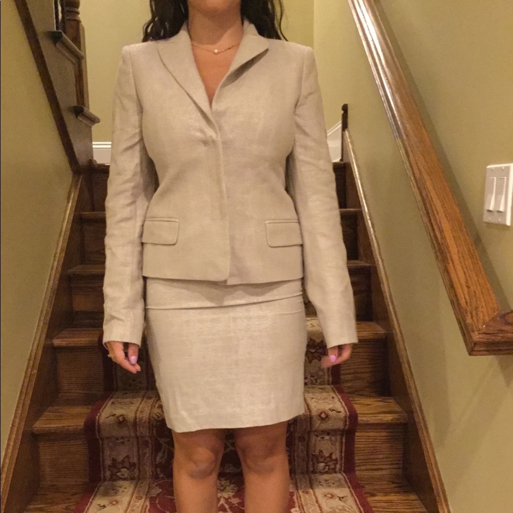 Ann Taylor Cream Skirt Suit Set